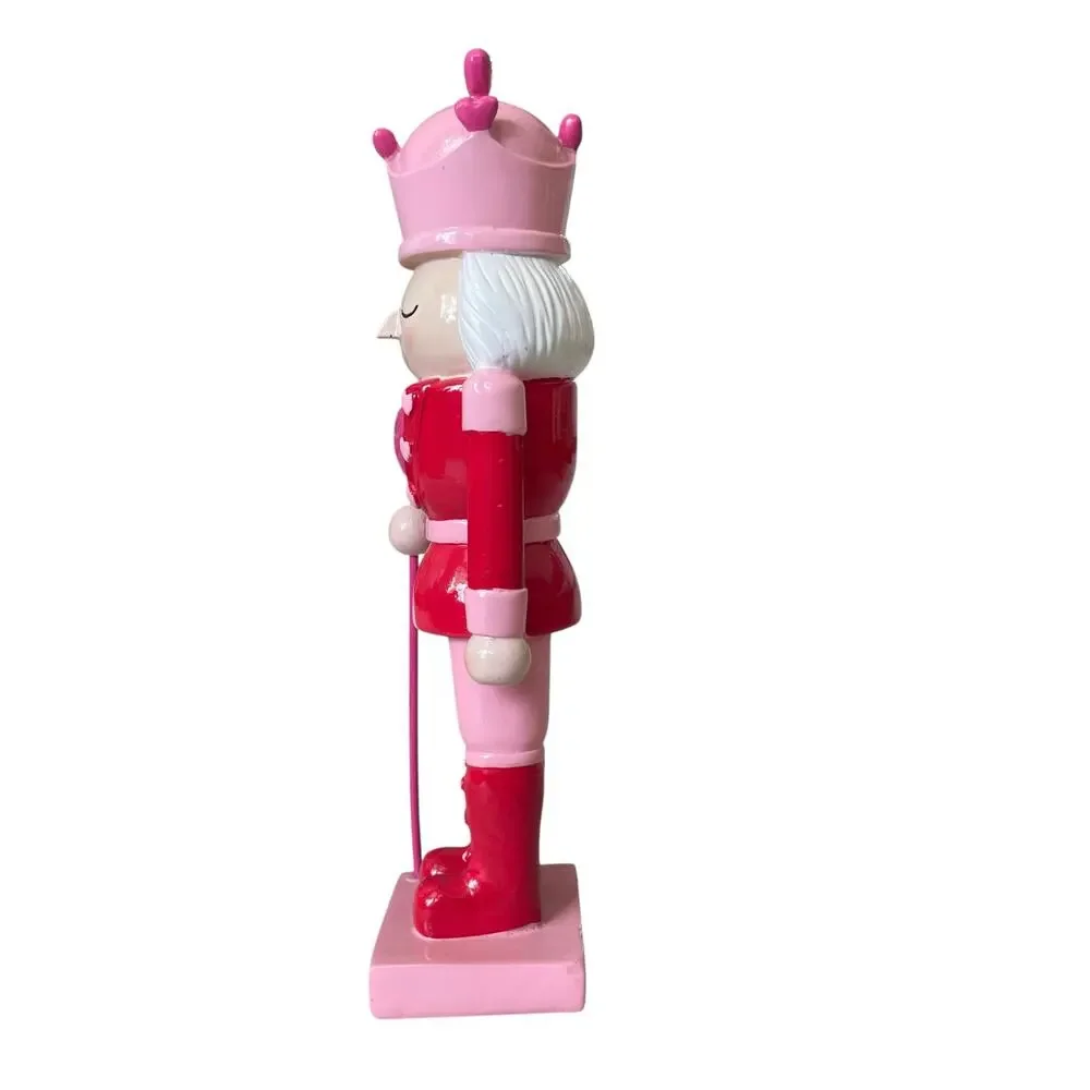 Cupcakes & Cashmere Wooden Heart Nutcracker 12.5in Pink & Red Valentines Decor